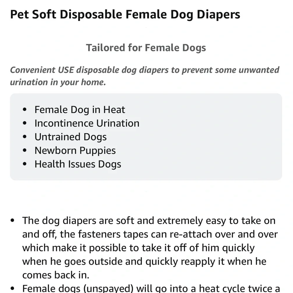 Pet Soft Disposable Diapers (Jean Print) Size Medium Total of 38-Diapers